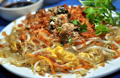 Mực khô xào miến