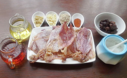 Nguyên liệu chế biến mực rim me