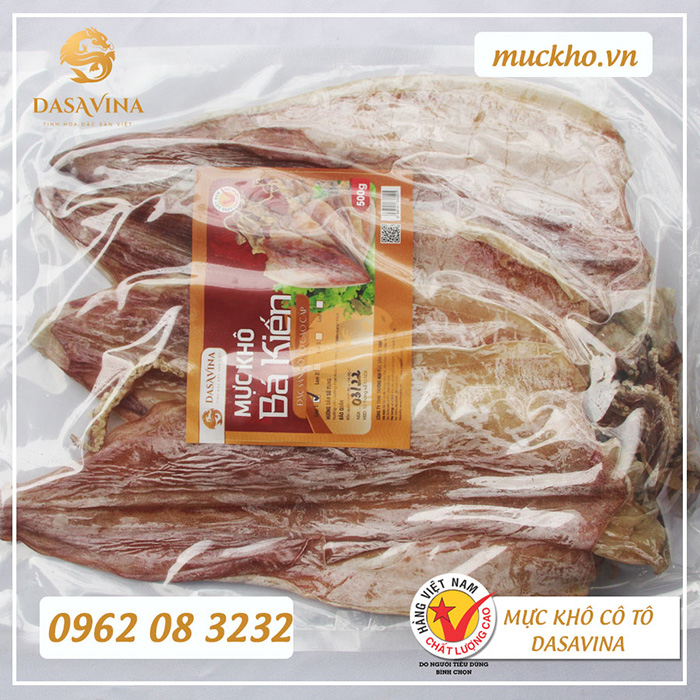 Mực khô được hút chân không đảm bảo vệ sinh